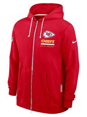 Nike Mens Kansas City Chiefs 2025 Sideline Full Zip Hoodie Sweatshirt Medium NEW